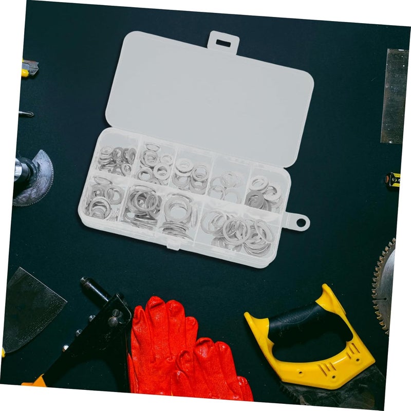 200Pcs Aluminum Oil Drain Plug Crush Washers High Temperature Leakproof Gaskets with Storage Box - Image 5